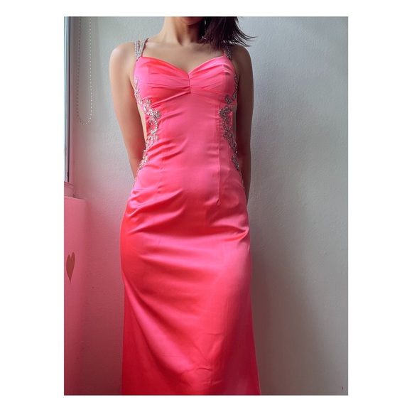 Peach Maxi Party Dress 💎 - Picture 7 of 7